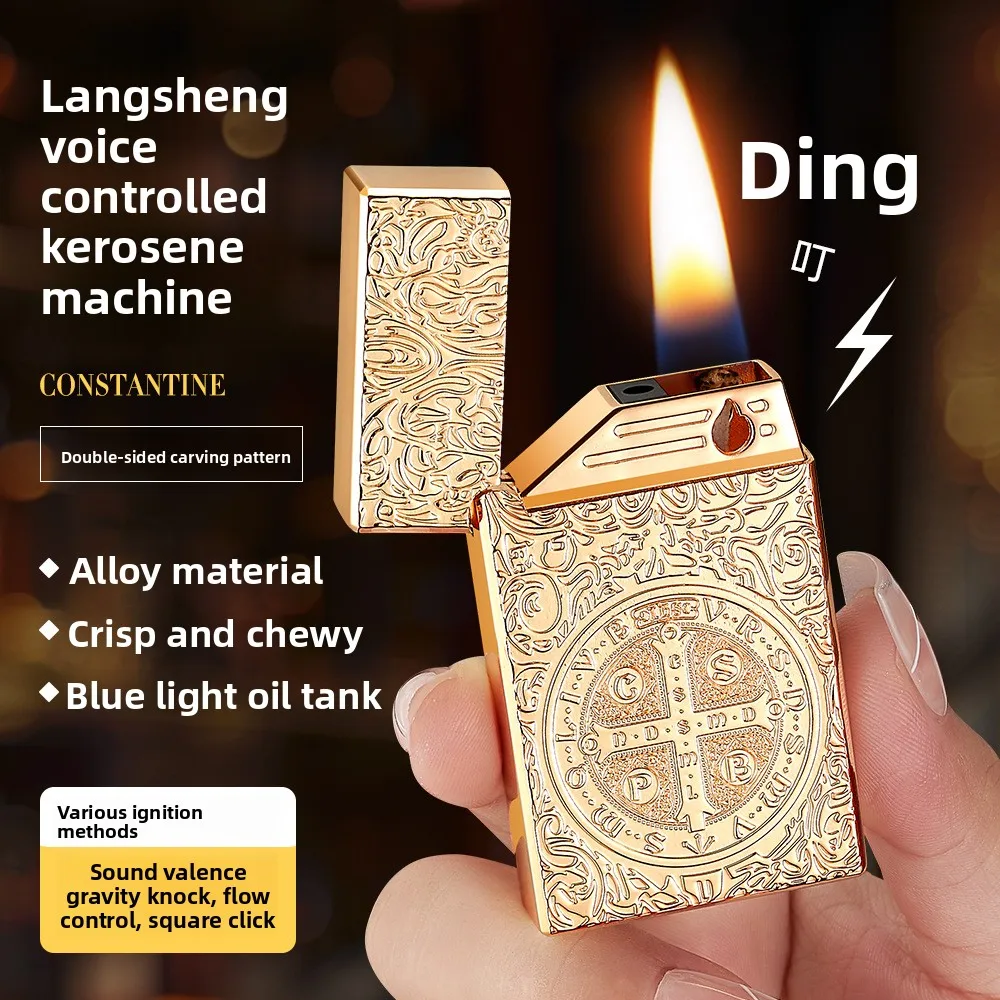 

Constantine двусторонний процесс гравировки, интеллектуальная керосиенная зажигалка с голосовым управлением, прикуриватель с открытым пламенем, оптовая продажа