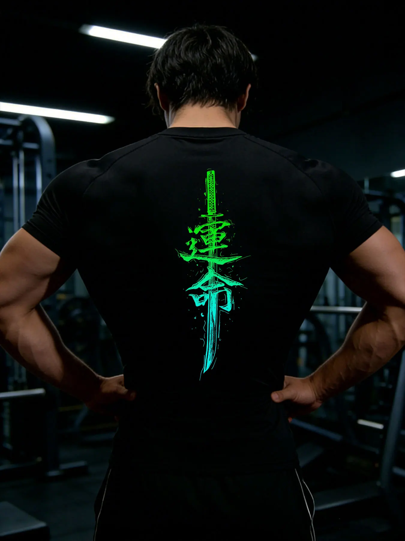 Slim Fit Kompressions-T-Shirt für Herren, Gothic Y2K Spinnen-Grafik, Schnelltrocknend, Fitness-Oberteil, Athletisches Bodybuilding-Trainingsshirt