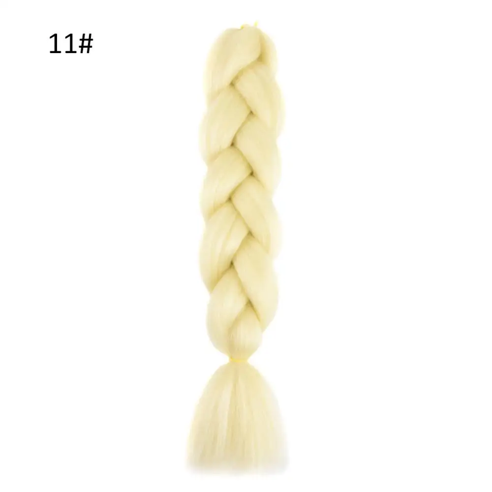 Extensiones de Cabello sintético, trenzas africanas de ganchillo, cola de caballo trenzada Jumbo, fibra de alta temperatura, 60cm