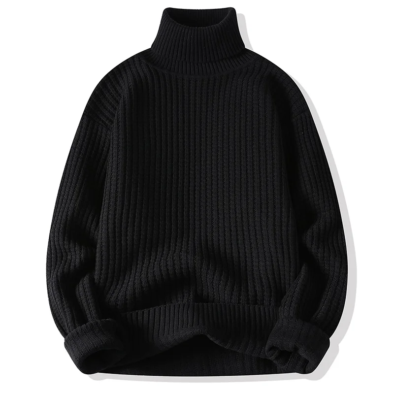 Autumn Winter New Mens Sweater Turtleneck Pullover Men Solid Color knit Sweater Business Casual Sweater Warm Pull Jumper