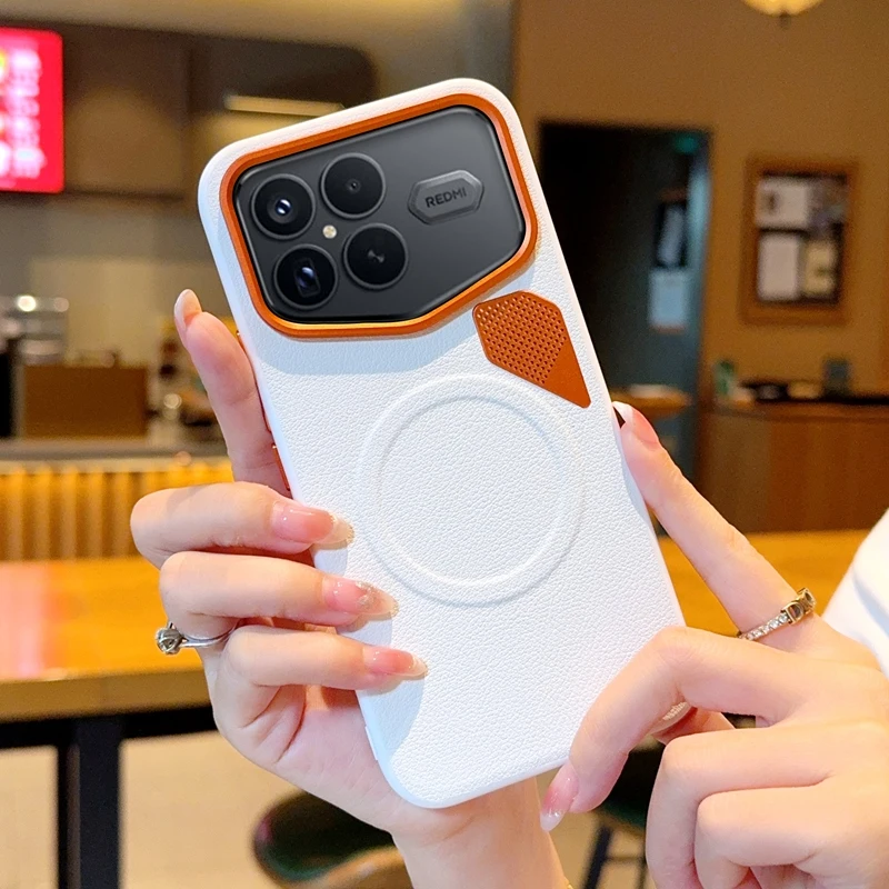 Xiaomi Poco F8 Pro/F8 Ultra/F7 Pro Ultra用ケース、磁気ワイヤレス充電対応、放熱性、高級PUレザー、頑丈なスマホカバー