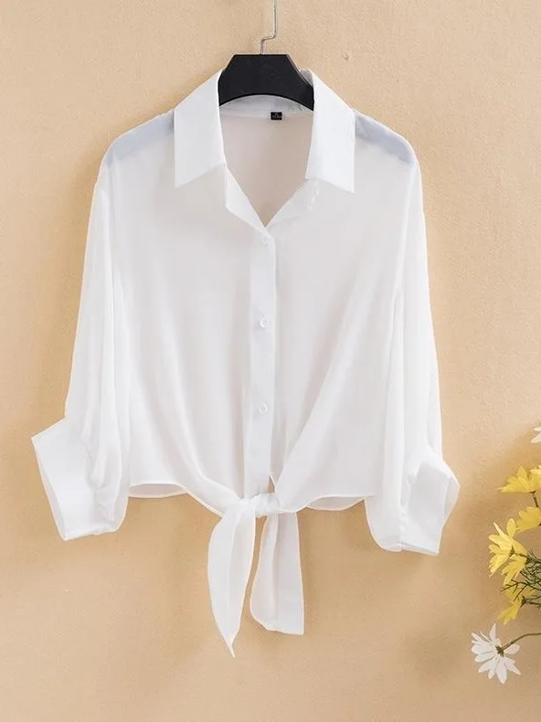 

Свободная женская летняя повседневная однотонная пляжная солнцезащитная верхняя одежда, кардиган с кондиционером и юбкой, маленькая шило