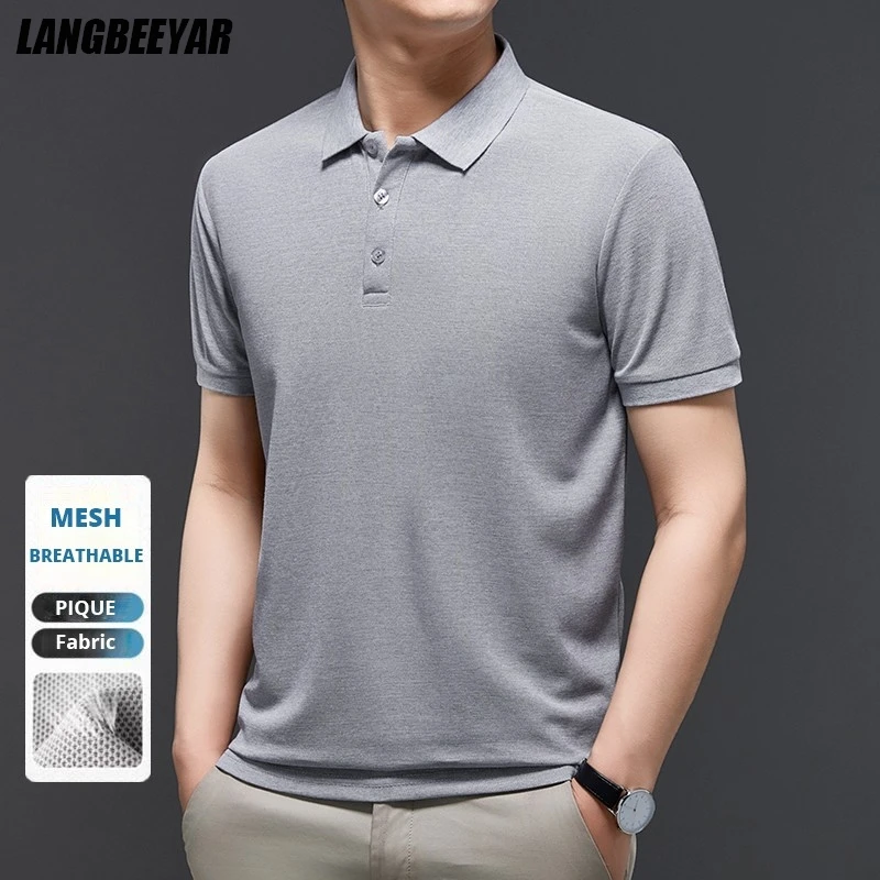 

Top Quality New Summer Brand Designer Classic Fit Polo Shirt For Men Short Sleeve Casual Tops Fashions Solid Color Mens Clothes