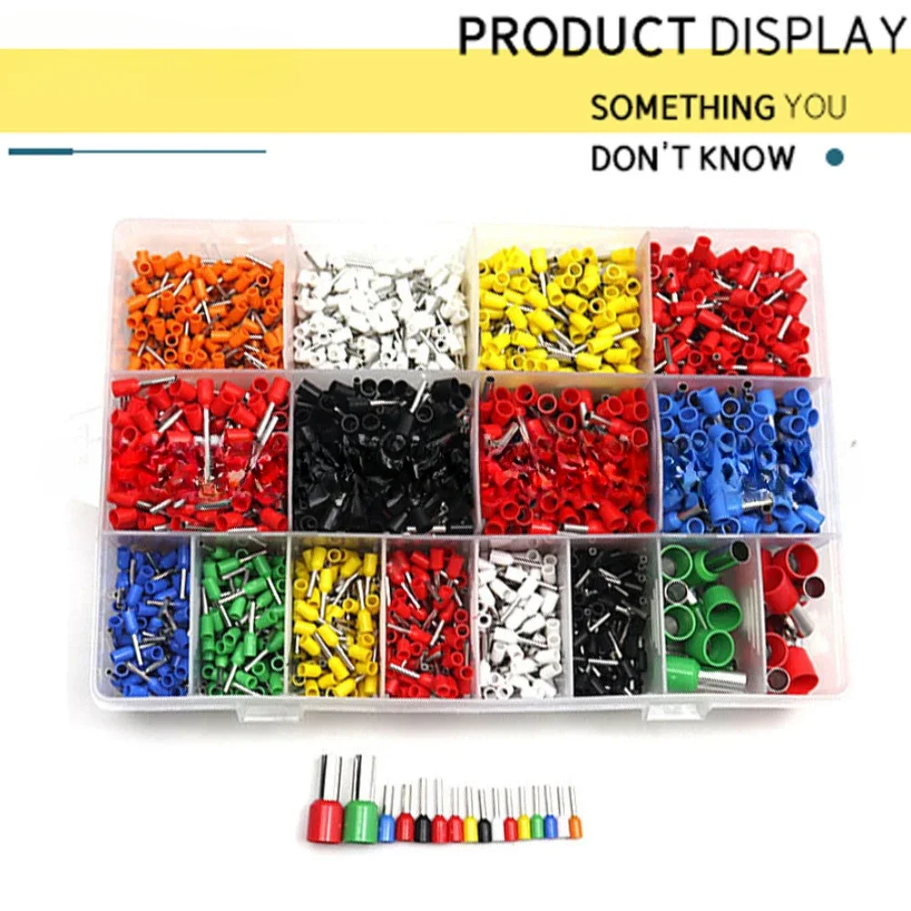 Juego de combinación de bloques de terminales prensados en frío preaislados, estilo europeo, 2120 piezas, 16 tipos