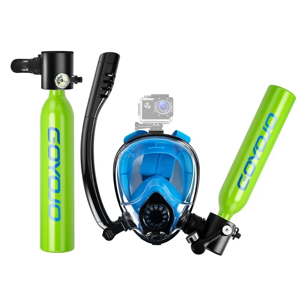 Scuba Diving Tank With Snorkel Mask 0.5L Diving Oxygen Cylinder-2pcs Diving Mask Underwater Breath System Lung Tank Air Buddy