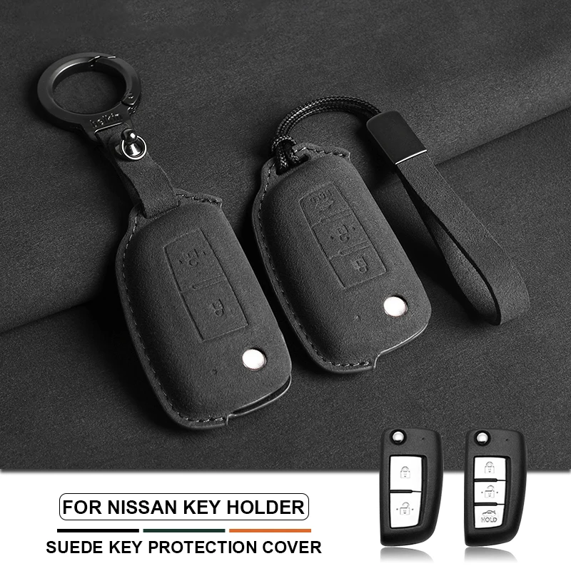 

Suede Leather Car Key Case Cover Key Bag For Nissan Qashqai J11 X-Trail X Trail T32 Juke Tiida Micra Murano Pulsar Altima Maxim