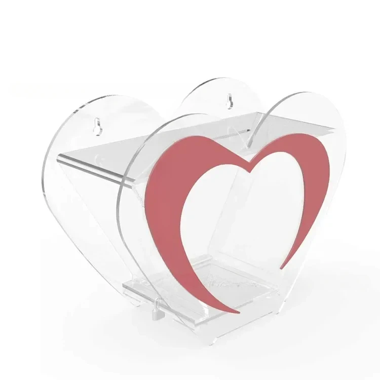 Acrylic transparent love donation box love donation box can be hung on the wall music donation box.