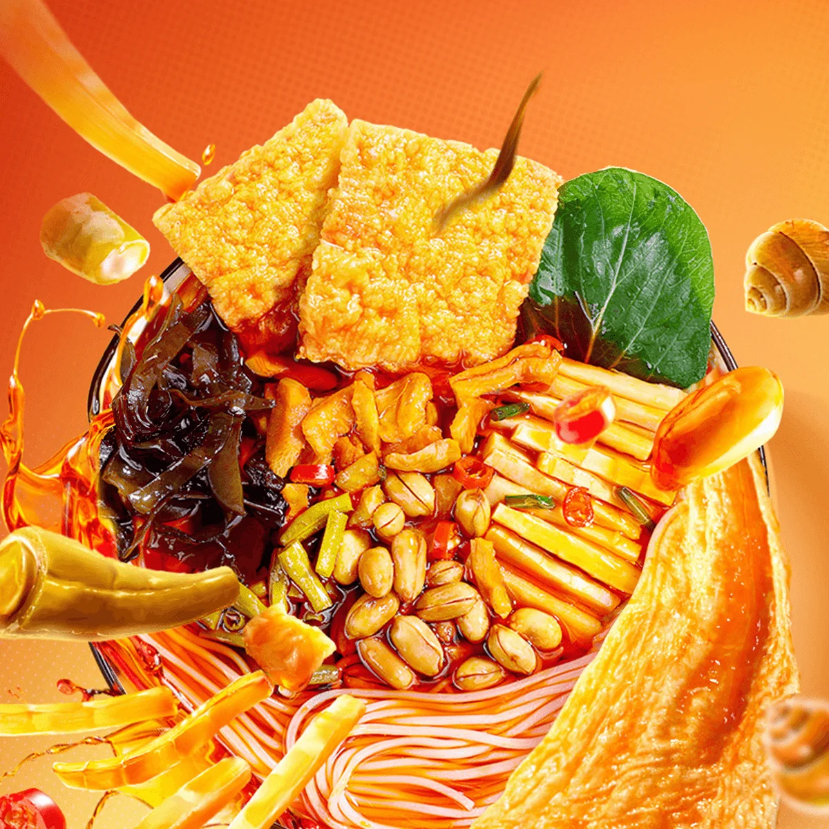 [6 Packs] Choubao Original Liuzhou Snail Rice Noodles with Chunky Yuba - Authentic Chinese Noodle Soup, 10.58oz Each