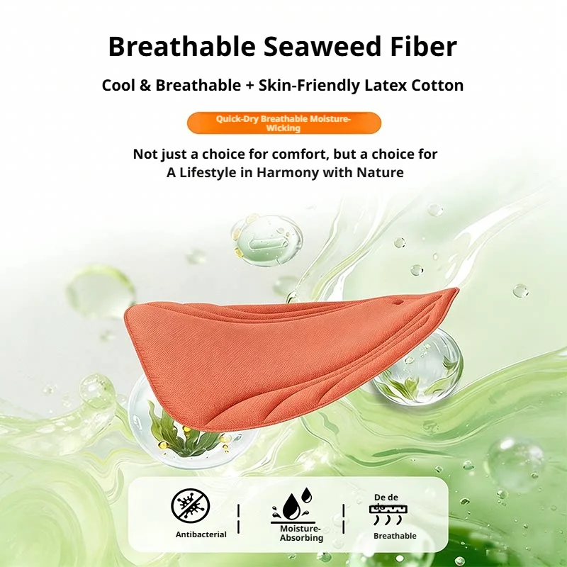 SEAMETAL Breathable Car Seat Cushion Seaweed Fiber Latex Moisture-Wicking Seat Cover Universal Seat Pad 4-Season Anti-Slip Mat