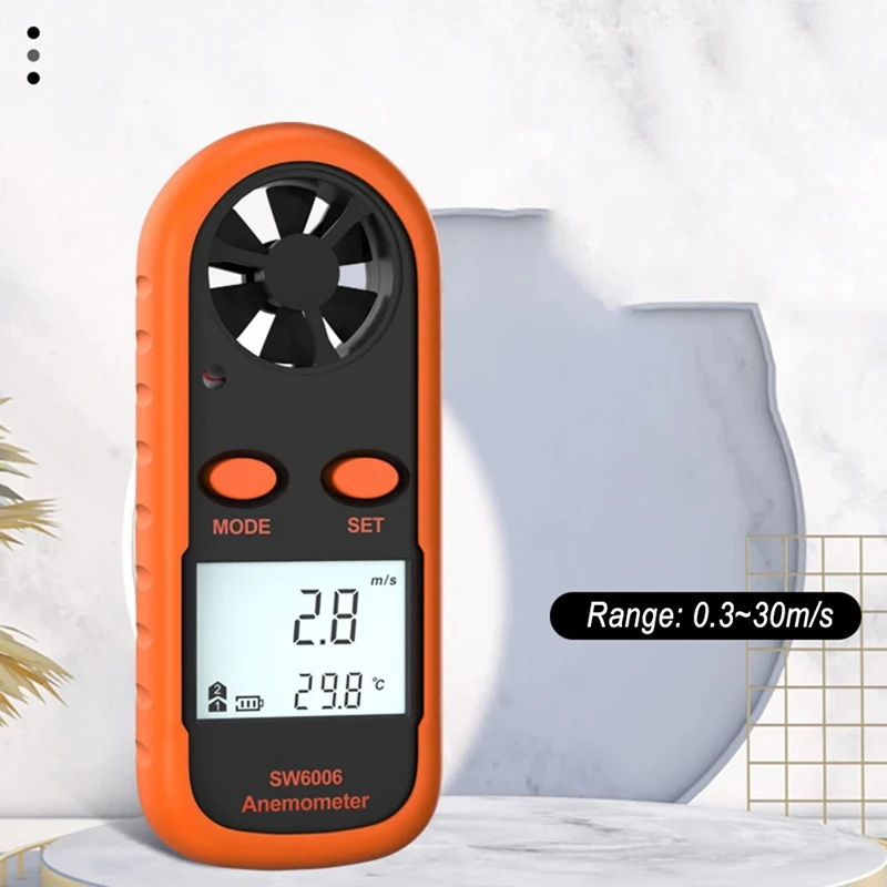 เครื่องวัดความเร็วลม ABGN แบบใช้มือถือ น้ําหนักเบา เครื่องวัดความเร็วลมแบบดิจิตอล ใบพัด เครื่องวัดความเร็วลม พลังงานลม การวัดอุณหภูมิความชื้น