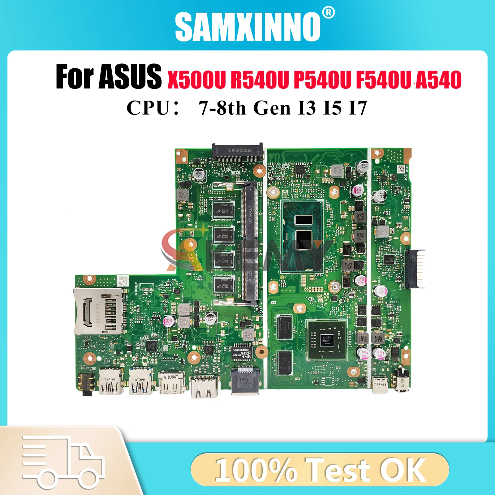 

X540UP Laptop Motherboard For ASUS F540U K540U X540UPR A540U X540UP X540U P540U X500U R540U Mainboard With I3 I5 I7 CPU tests OK