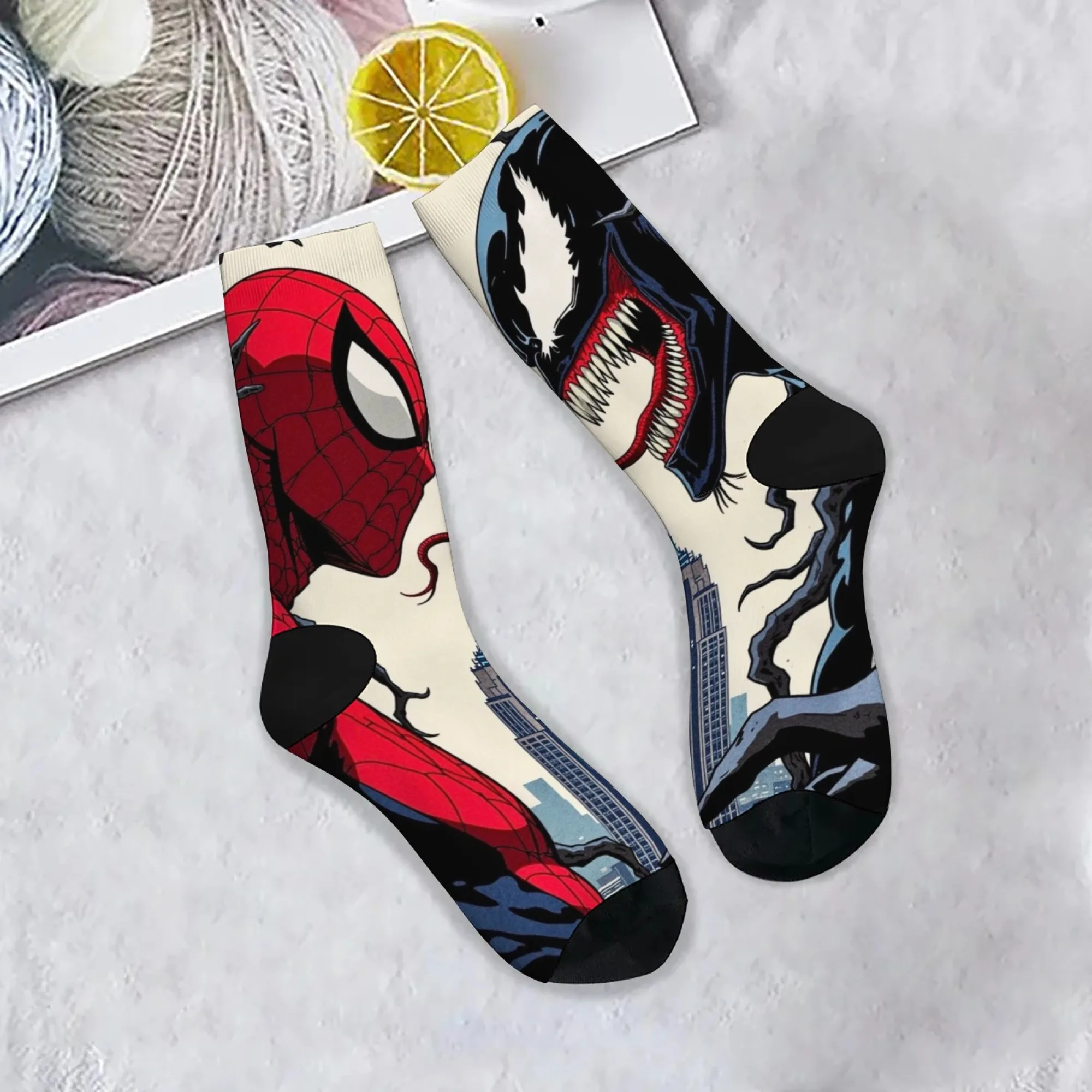 

Pig Man Venom Theme Men's Socks Comfortable Breathable Non-slip Casual Socks Novelty Harajuku Street Hip-Hop Crew Socks Fun Gift