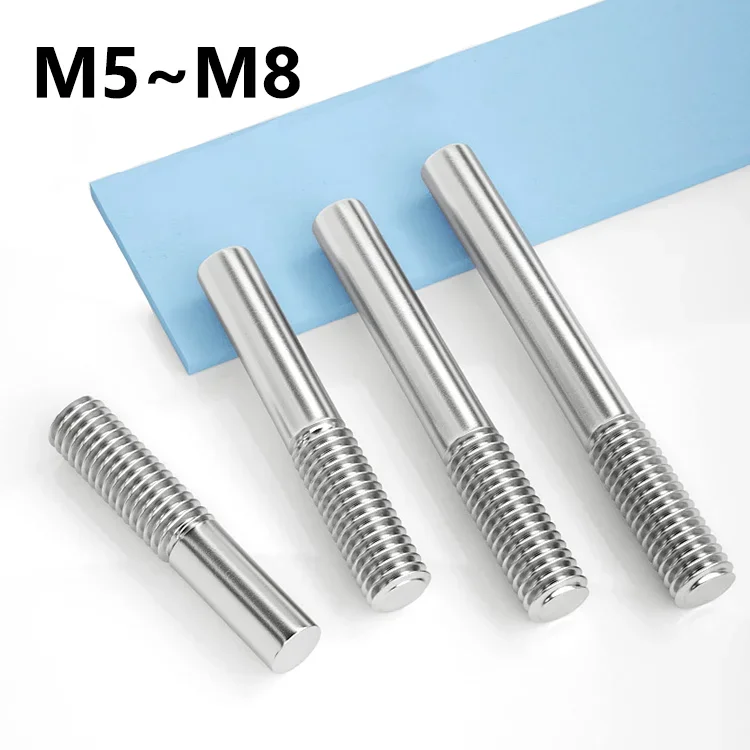 2~10Pcs 304 Stainless Steel Single End Thread Rod M5 M6 M8 Head Bolts Stud Extension Rod Headless Bolt Screws