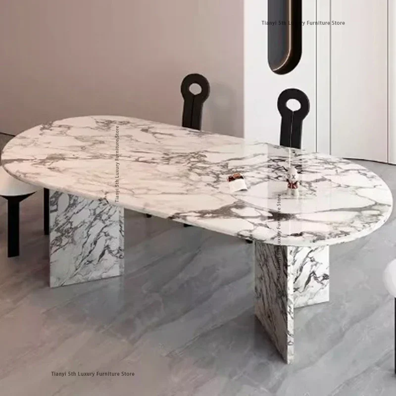 

Italian Minimalist Marble Dining Table French Cream Style Luxury Restaurant Dining Table Simple Home Furniture Mesa Comedor FYDT