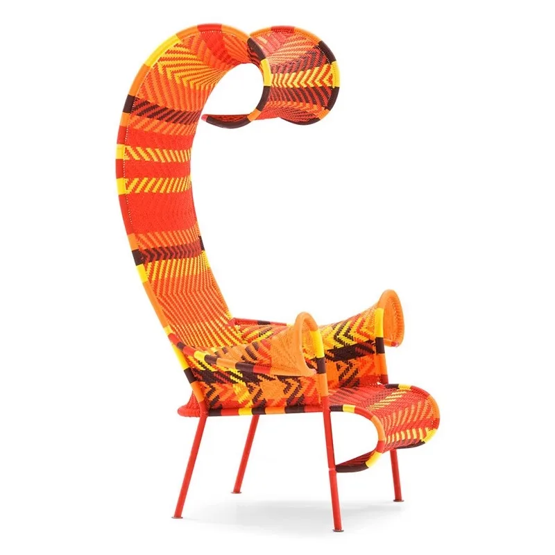

Outdoor rattan sofa villa garden courtyard homestay designer leisure chair waterproof sunscreen single rattan chair