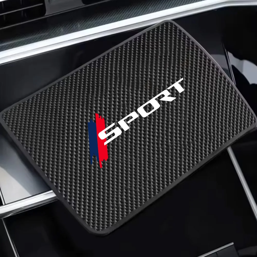 Car Anti-Slip Mat Blue and Red Sports Style Phone and Key Storage Rack Dashboard Adhesive Magic Mat Center Console Storage Mat Car Interior Accessories