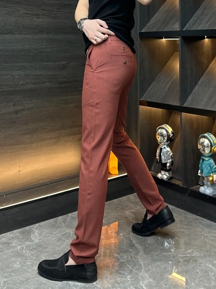 

Высококачественные мужские повседневные брюки весна-лето, модные, облегающие, антибактериальные, удобные, легкие, стильные