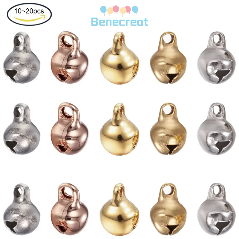 

10-20PCS 304 Stainless Steel Bell Charms Pendant Golden For Jewelry Bracelet Earrings Making DIY Bracelets Necklace Craft