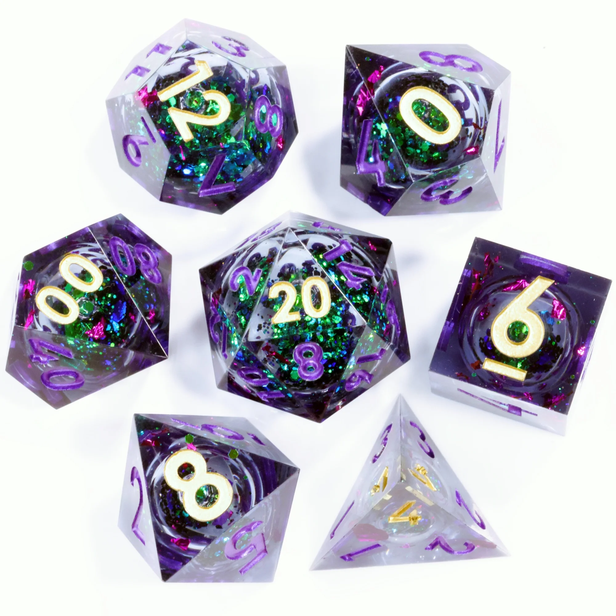 

Набор кубиков с жидким песком DND D4 D6 D8 D10 D% D12 D20 7 шт./компл. кубики ручной работы из смолы для настольных игр Dungeons & Dragons