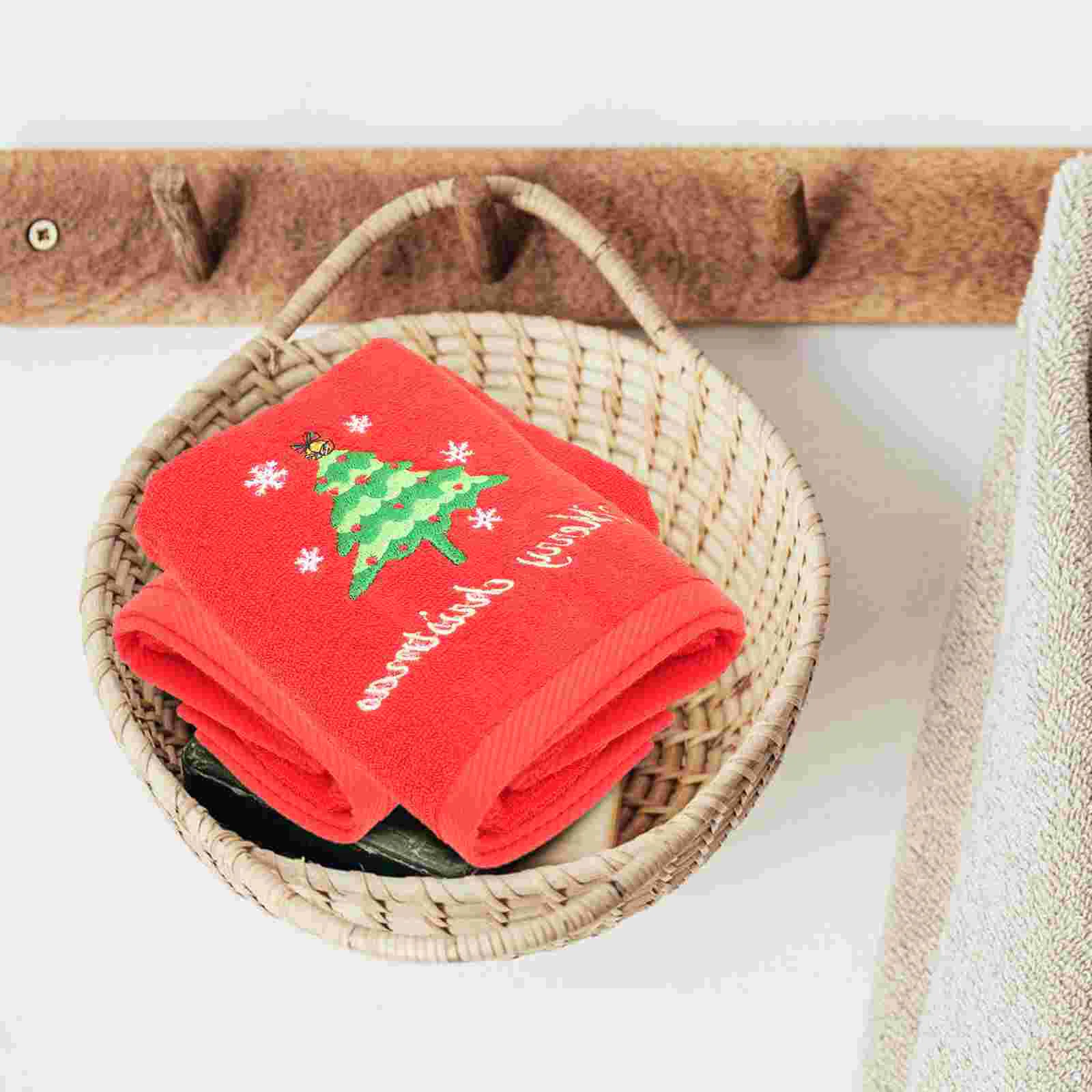 2 Pcs Christmas Gift Towel Gifts for Stocking Stuffers Cotton Towels Hand Lovely Decorative