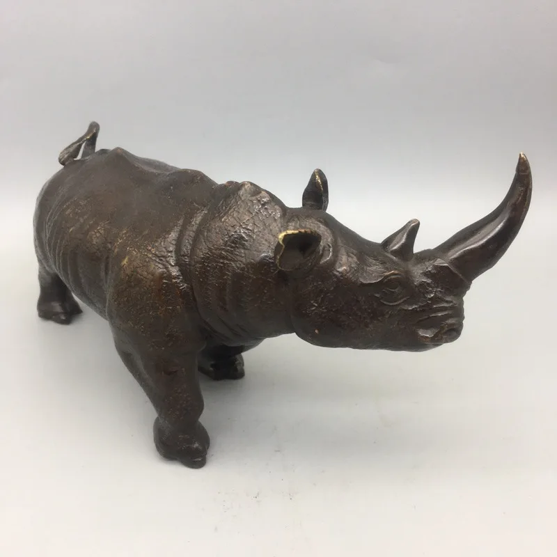Copper rhinoceros ornament Mind-to-mind communication Copper Rhino Home Decorations Animal Craft Desktop Decorations