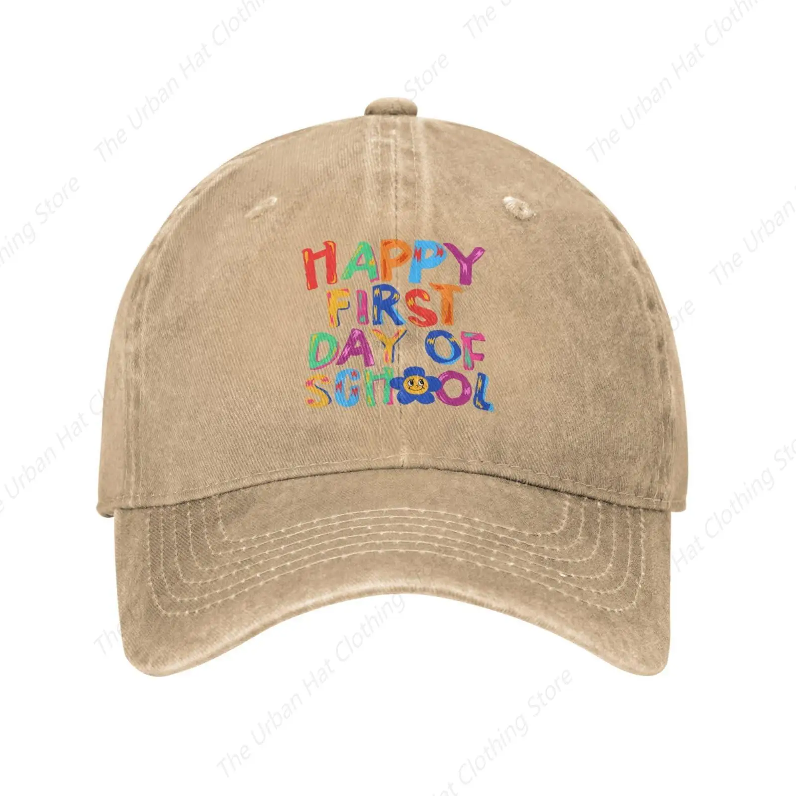 Happy First Day of School Baseball Cap Unisex Cowboy Hat Fashion Trucker Hats for Man Woman Daily Outdoor