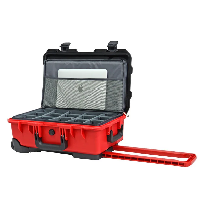 Professional Color Protective Box Waterproof Toolbox Equipment Case Plastic Pull Rod Aviation Tool Bag Customized Draw Bar