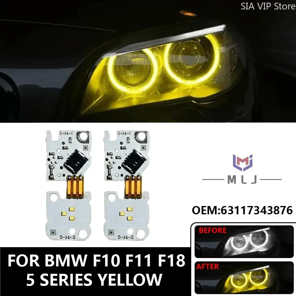 OEM 63117343876 Yellow LED Angel Eye Light DRL Module Chip PCB Board For BMW 5 Series F10 F11 F18 Daytime Running Light Board