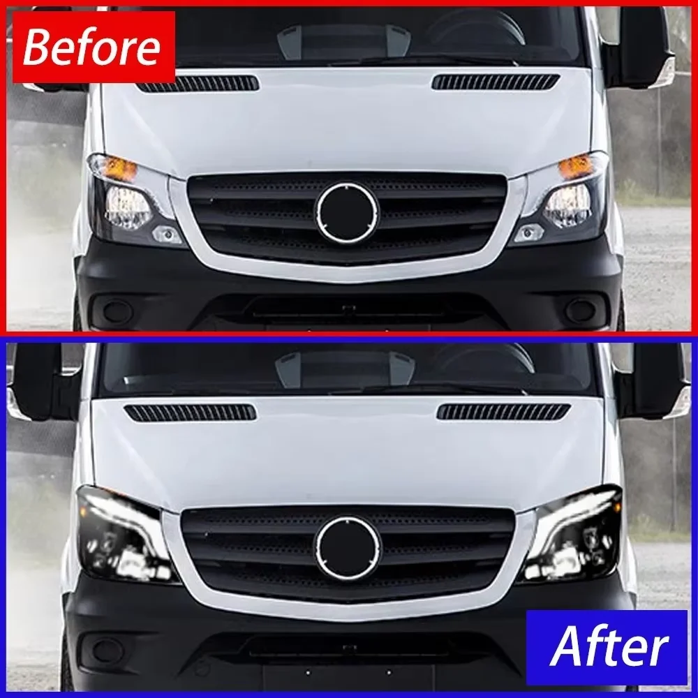 HETOP Sprinter Headlights 2014-2018 Upgrade LED Projetor Head Lamps DRL Daytime Running Light For Benz