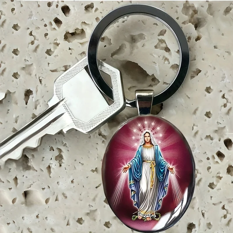 Jesus Christ God Pattern Keychain Alloy Key Chain Ring Purse Bag Backpack Charm Car Hanging Pendant Jewelry Gift  Bestselling