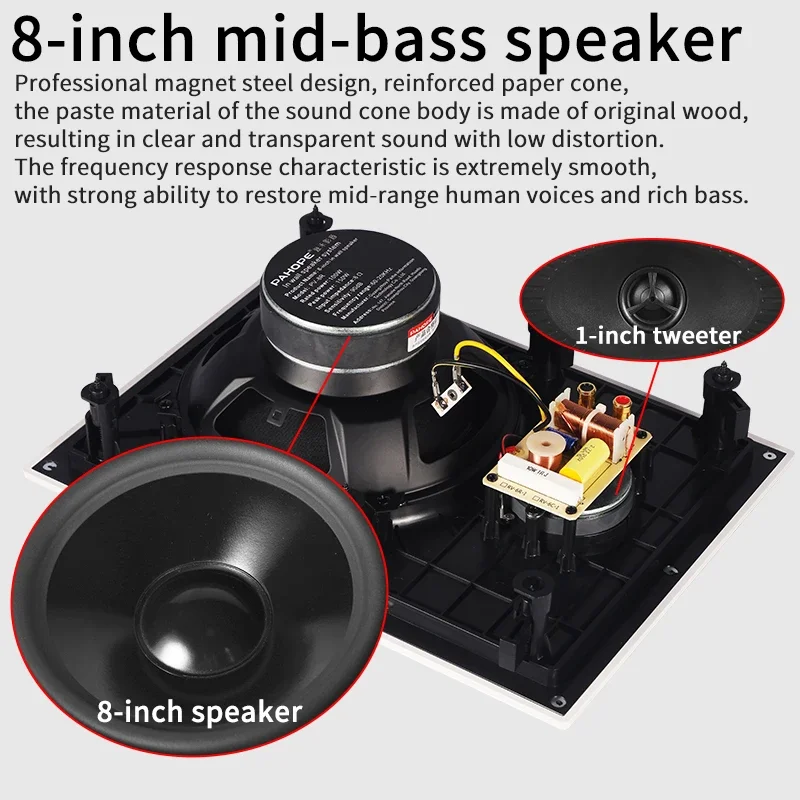 

HIFI Inwall Speaker 100watts Ceiling Wall-mounted Home Theater Surround Invisible Embedded Cinema Speakers