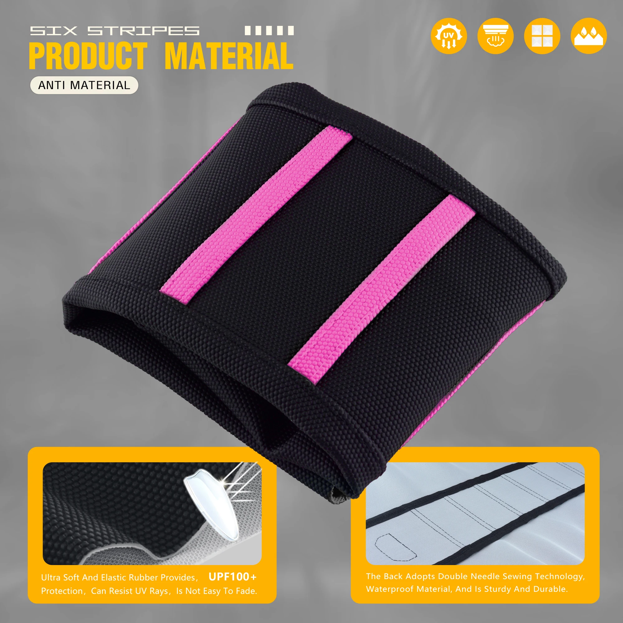 Queen X Universal Motorcycle Rib Ribbed Gripper Seat Cover  For KTM Yozma Black PINK Waterproof Protection Anti-slip Seat Cover