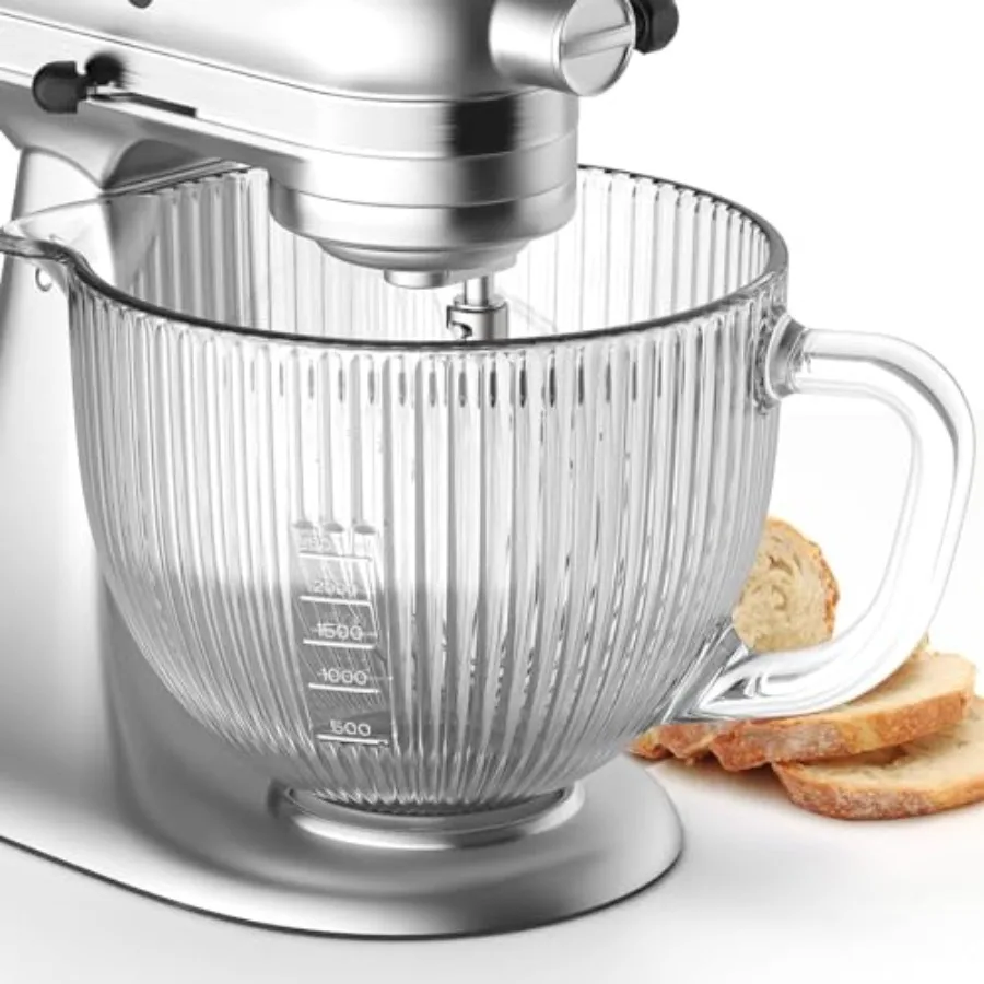 

Стеклянная чаша для миксера KitchenAid с наклонной головкой, 4.5-5 кварт (5 кварт), с мерной шкалой, замена для KitchenAid