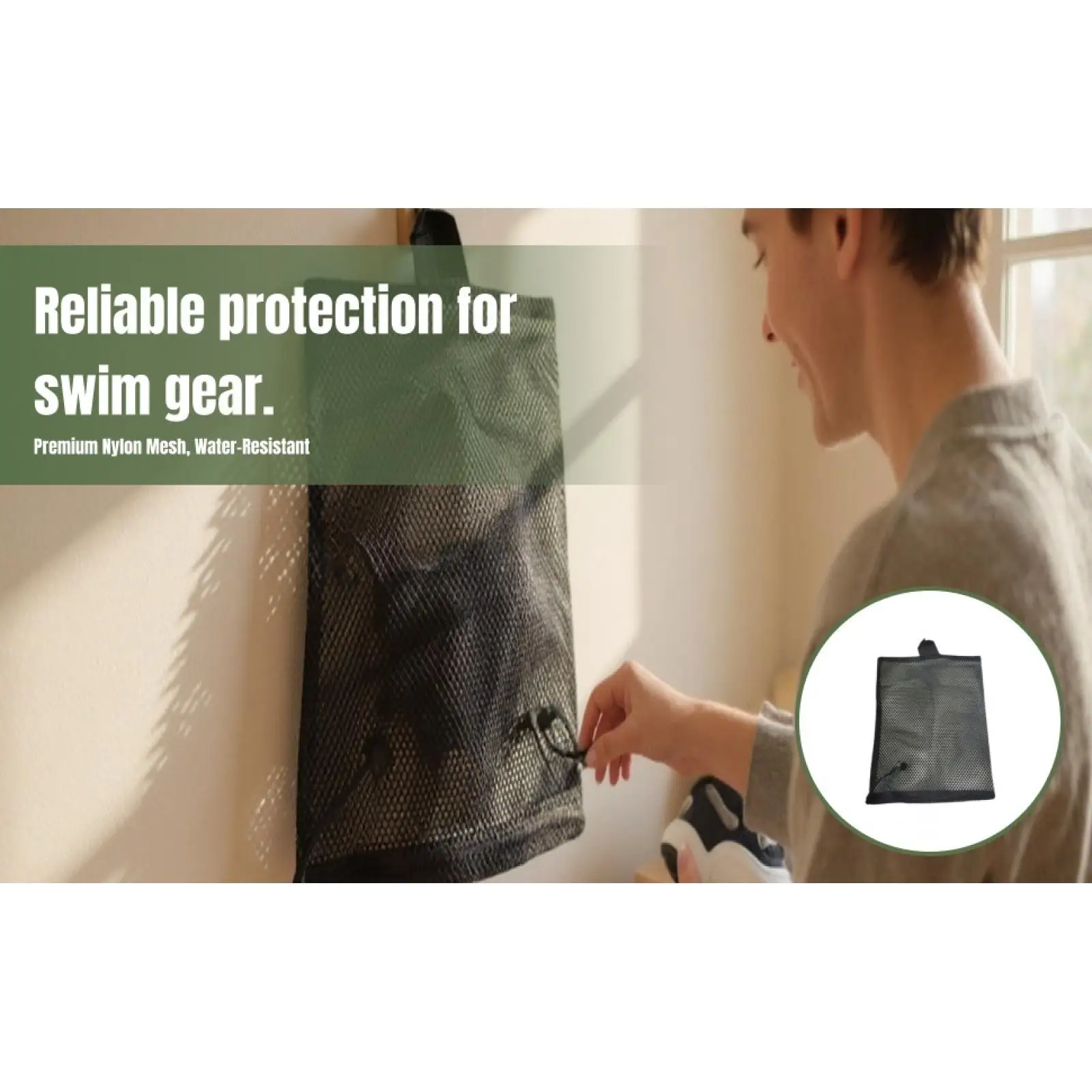 Scuba Diving Mesh Bag with Drawstring Lightweight Men Women Swimming Dive Mesh Bag for Gym Underwater Diving Swimming Surfing