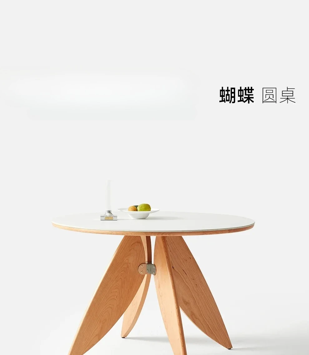 Tavolo rotondo Tavolo da pranzo rotondo nordico in legno massello semplice tavolo da pranzo retrò ristorante