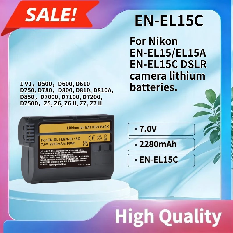 

High Quality 7.0V 2280mAh EN-EL15C Replacement Battery For Nikon EN-EL15 EN-EL15A DSLR Camera