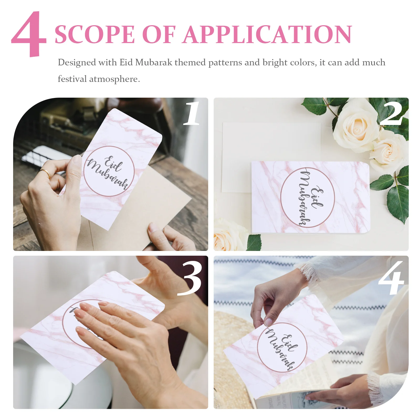 

50 шт. декоративных конвертов для денег на Ид Мубарак, бумажные подарочные конверты на Рамадан, красочные украшения для Ид