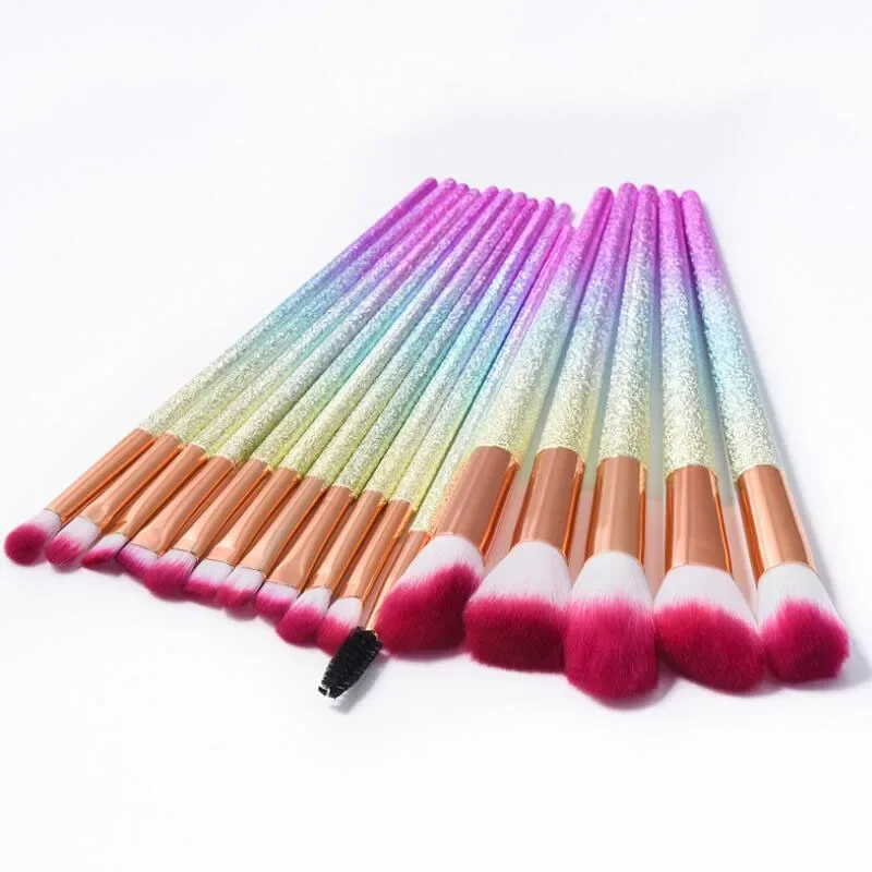 16 pezzi/set pennelli per trucco fondotinta in polvere fard sopracciglio ombretto miscelazione kit pennelli cosmetici strumento per trucco