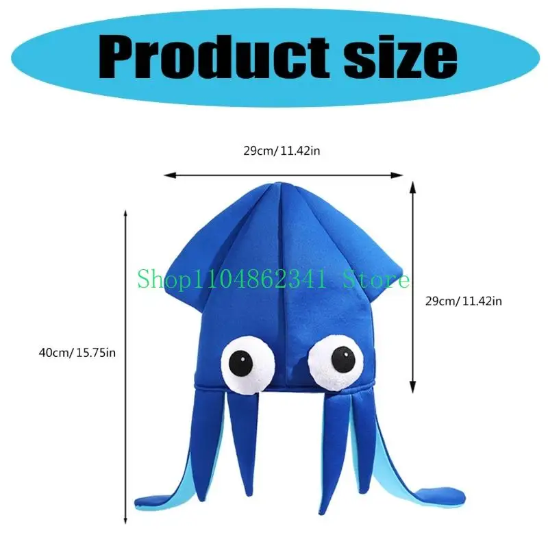 5ASD Chooteal Cartoon Devilfish Hat Kids Play Party Accessory suave transpirable tela