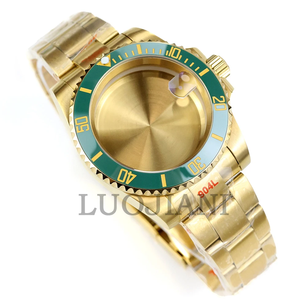 

NH35 Case 40mm Sapphire glass Jubilee/Brushed Oyster Bracelet 316L Stainless Steel Fit Yacht-Master Sub GMT NH35 NH36 Movement