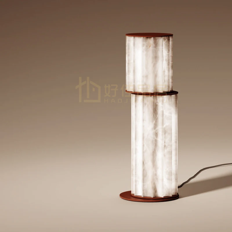 

New Chinese-style front desk marble sales office high-end desk lamp, modern luxury designer model room marble villa