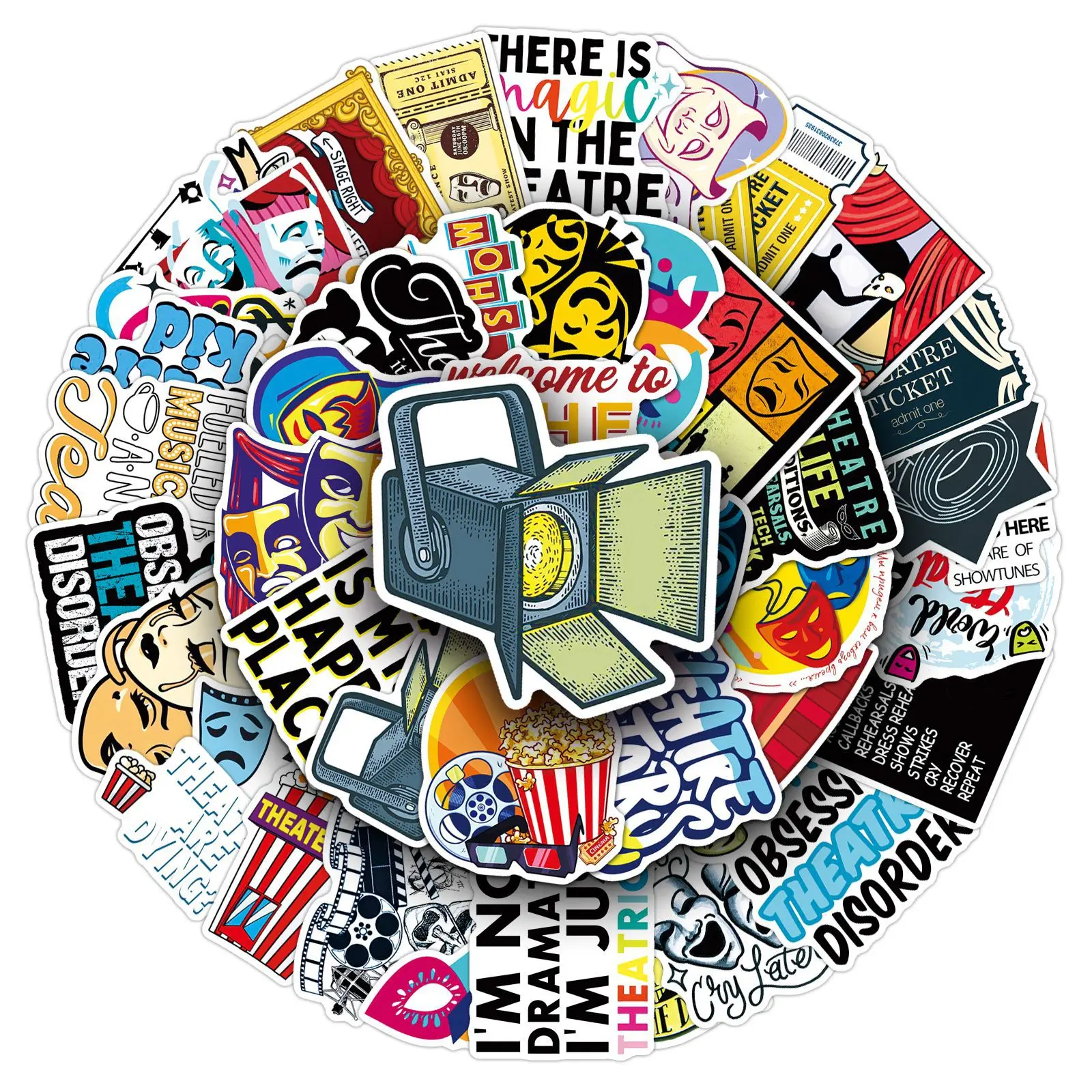 50 pièces autocollants de drame de scène occidentale dessin animé drame créatif Graffiti jouet décoration bricolage valise réfrigérateur ordinateur portable guitare téléphone décalcomanies