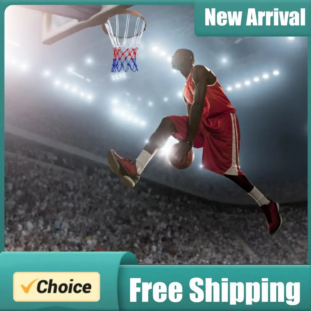 

All-Weather Basketball Net Red+White+Blue Outdoor Indoor Basketball Hoop Net