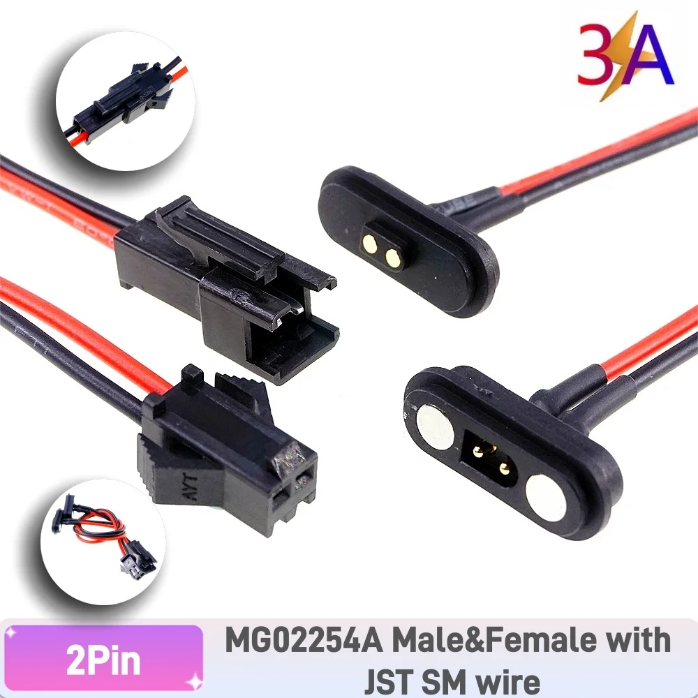 1 paar 2A Magnetische Pogo Pin JST SM Steckdose Verlängern Kabel Stecker 2 3 4 5 6 Pin Männlich Weiblich adapter Led Streifen Lampe Fahrer