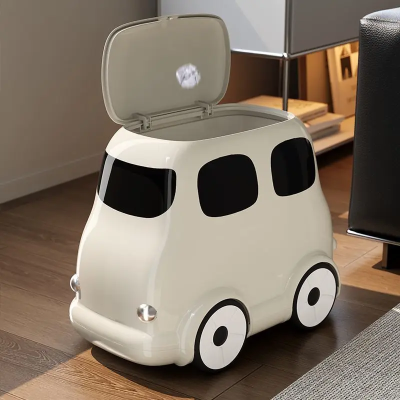 Creative trash can living room removable with wheel inside and outside double bucket thickened