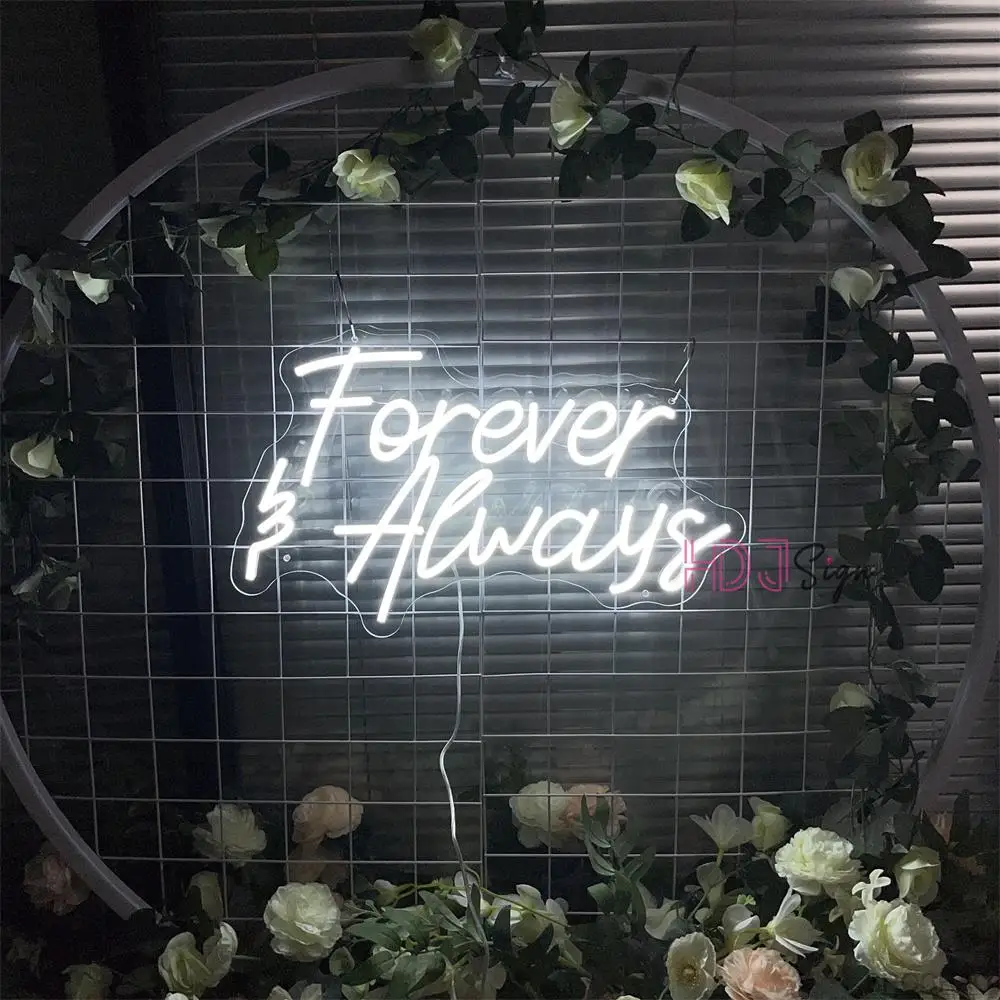 Forever Aways Neon Sign สําหรับงานแต่งงานนีออนไฟ Led ป้ายตกแต่งห้องนอน Party Living Room Wall Decor โคมไฟนีออน