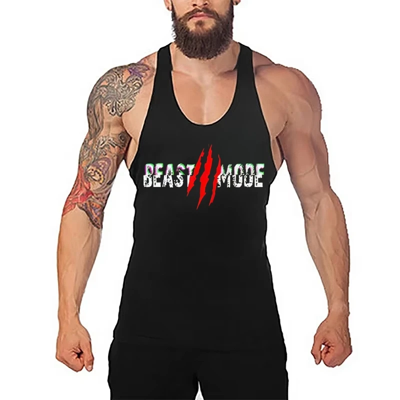 

Gym Men's Bodybuilding Tank Top – Sleeveless Y-Back Vest, Cotton Breathable Workout Clothing for Intense Training & Comfort