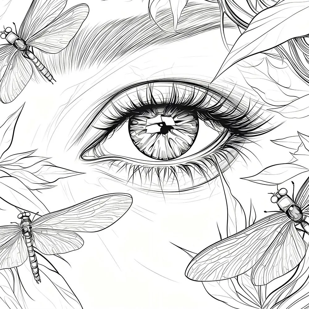 Close-up Eyes Colouring Book Paper Multicolor Theme Art Self-painting Colouring Book Relieve Stress Portable Picture Book