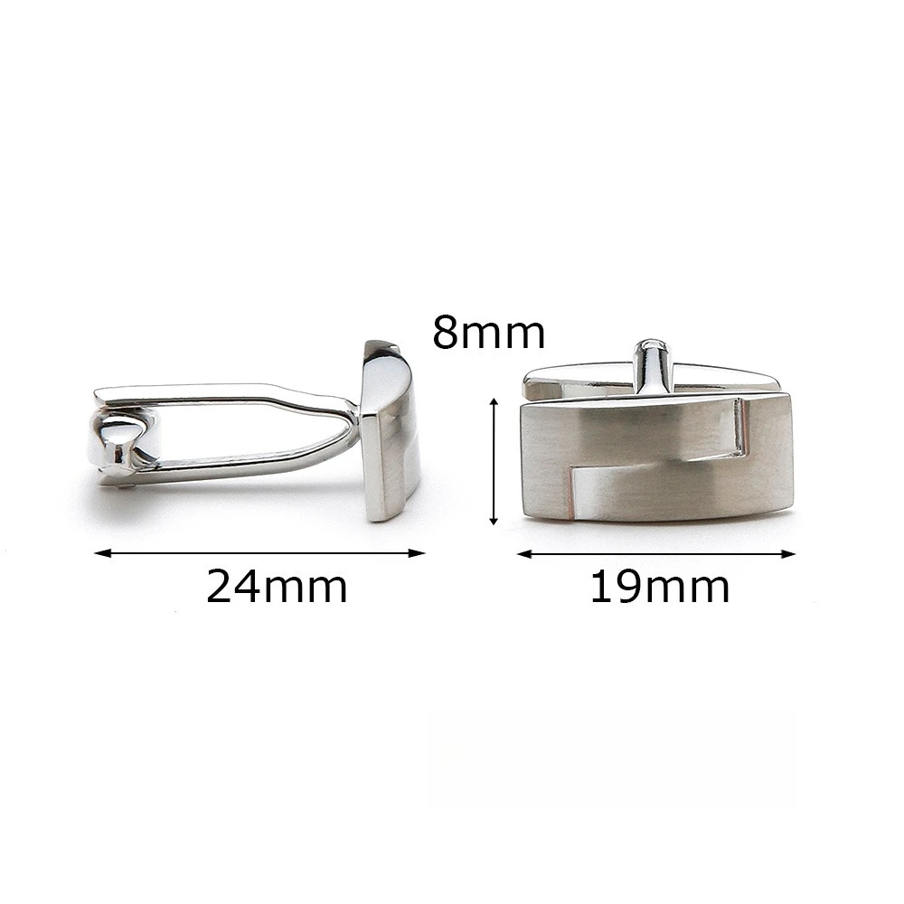 Simple Geometric Brushed Metal Cufflinks Square Silver Brushed Solid Color Men's Shirt Cufflinks Men's Suit Dress Accessories