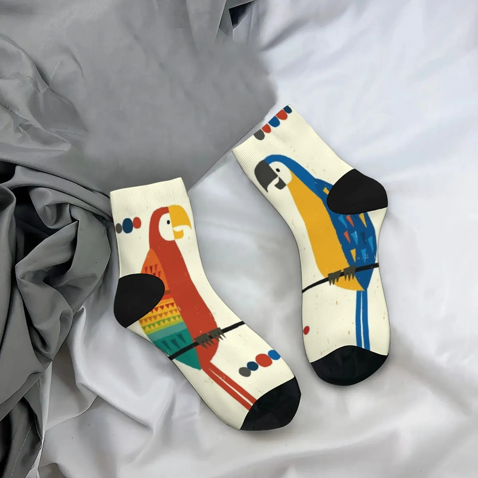 Novelty fashion colorful casual short socks Personality Bird socks happy fun women men socks comfortable portable Breathable
